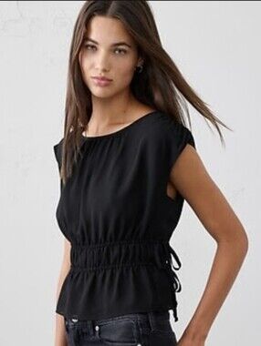 *NWT* Banana Republic Side-Tie Top - Black